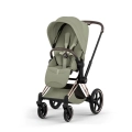 Cybex Priam Style wózek spacerowy sage green z elegancką ramą rosegold i amortyzacją na każdą nawierzchnię