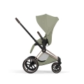 Cybex Priam Style sage green siedzisko tyłem do kierunku jazdy wózek dziecięcy bliskość z rodzicem i bezpieczeństwo dziecka