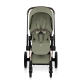 Cybex Priam Style sage green wózek spacerowy widok z przodu elegancki design pasy bezpieczeństwa i komfortowe siedzisko
