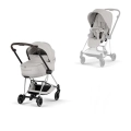 Cybex Mios Style wózek dziecięcy głęboko-spacerowy city grey ze składaną gondolą Lux i chromowaną ramą w kolorze city grey