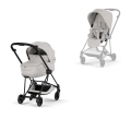 Cybex Mios Style wózek 2w1 city grey ze składaną gondolą Lux i czarną matową ramą matt black w kolorze city grey
