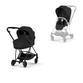 Cybex Mios Style wózek dziecięcy 2w1 ze składaną gondolą Sepia Black na czarnej ramie Matt Black do miasta