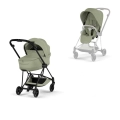 Cybex Mios Style wózek dziecięcy 2w1 ze składaną gondolą Sage Green na czarnej ramie Matt Black do miasta