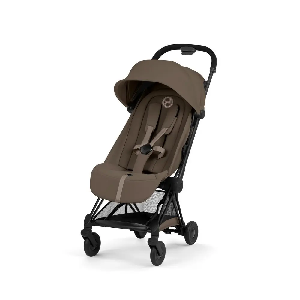 Cybex Coya Comfort wózek spacerowy w kolorze brązowym Coconut Brown z czarną ramą