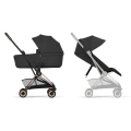 Cybex Coya Comfort wózek dziecięcy czarny Sepia Black z ramą rosegold w wersji gondoli i spacerówki