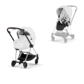 Cybex Mios Style wózek głęboko-spacerowy 2w1 ze składaną gondolą Off White na eleganckiej ramie Chrome Brown