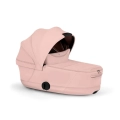 Cybex Priam gondola Lux peach pink z zamkniętą budką i pokrowcem, ochrona dziecka przed wiatrem i chłodem