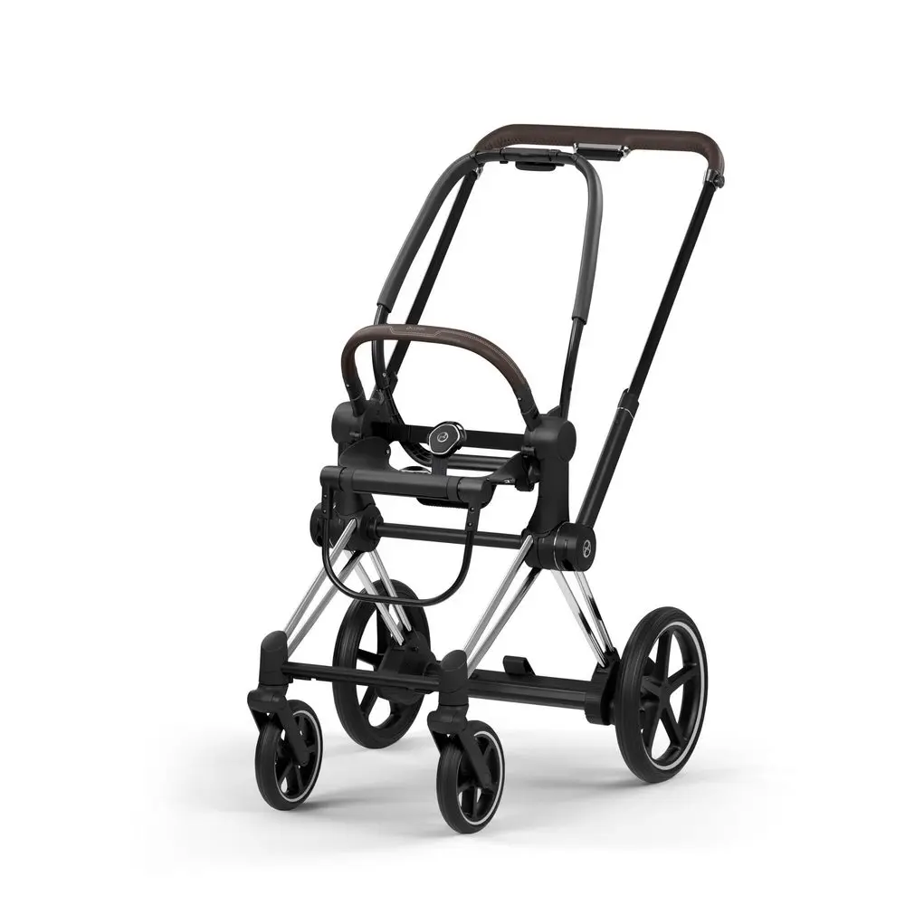 Cybex e-Priam rama wózka dziecięcego chrome brown z elektrycznym wspomaganiem jazdy i dużymi kołami