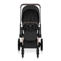 Cybex ePriam Style sepia black wózek spacerowy widok z przodu z pasami bezpieczeństwa i ergonomicznym siedziskiem dla dziecka