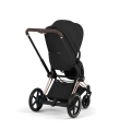 Cybex ePriam Style sepia black wózek spacerowy widok z tyłu z dużym koszem na zakupy i stabilną konstrukcją