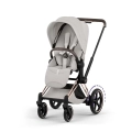 Cybex ePriam Style wózek spacerowy city grey z ramą rosegold i dużą budką przeciwsłoneczną UPF50+