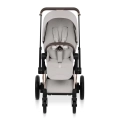 Cybex ePriam Style city grey wózek spacerowy widok z przodu z pasami bezpieczeństwa i ergonomicznym siedziskiem dla dziecka