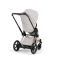 Cybex ePriam Style city grey wózek spacerowy widok z tyłu z dużym koszem na zakupy i stabilną konstrukcją