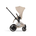 Cybex ePriam Style cozy beige wózek spacerowy z siedziskiem ustawionym tyłem do kierunku jazdy dla kontaktu z rodzicem