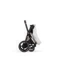 Cybex ePriam Style off white wózek spacerowy złożony kompaktowo stojący w pozycji pionowej do przechowywania