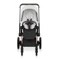 Cybex ePriam Style off white wózek spacerowy widok z przodu z pasami bezpieczeństwa i ergonomicznym siedziskiem dla dziecka