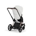 Cybex ePriam Style off white wózek spacerowy widok z tyłu z dużym koszem na zakupy i stabilną konstrukcją