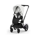 Cybex ePriam Style wózek spacerowy off white na ramie matt black z amortyzacją wszystkich kół i systemem wspomagania