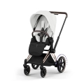 Cybex ePriam Style wózek spacerowy off white z ramą rosegold i dużą budką przeciwsłoneczną UPF50+