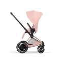 Cybex ePriam Style peach pink wózek spacerowy z siedziskiem ustawionym tyłem do kierunku jazdy dla kontaktu z rodzicem