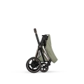 Cybex ePriam Style sage green wózek spacerowy złożony kompaktowo stojący w pozycji pionowej do przechowywania