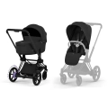 Cybex ePriam Comfort wózek dziecięcy elektryczny 2w1 kolor Sepia Black z czarną ramą, gondola i spacerówka