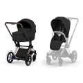 Cybex ePriam Comfort wózek dziecięcy 2w1 Sepia Black z ramą rosegold, gondola i siedzisko spacerowe premium