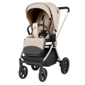 Carrello Ultra F spacerówka kolor Polar Beige beżowy siedzisko z pasami bezpieczeństwa i budką
