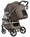 Carrello Bravo Lite Deluxe wózek spacerowy z moskitierą i wentylacją – wózek dziecięcy rozłożony na płasko z osłoną i przewiewnym panelem dla komfortu dziecka