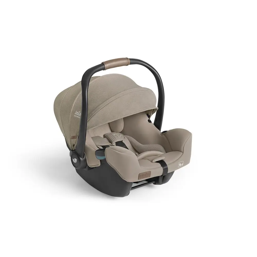 Joie i-Starter fotelik samochodowy beżowy sandstone dla niemowląt i-Size 40-75 cm z wkładką i budką przeciwsłoneczną