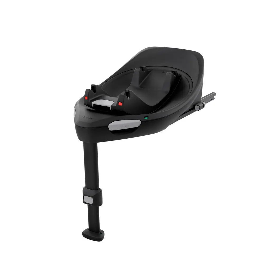 Czarna baza samochodowa Cybex Base G3 ISOFIX z nogą stabilizującą do fotelików dziecięcych Cloud i Sirona.