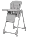 Szare krzesełko do karmienia Carrello Lotus Alba Grey z regulowanym tackiem i kółkami
