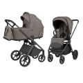 Stylowy wózek Carrello Ultra F CRL-6557 Sugar Brown zapewnia komfortowe spacery dzięki amortyzowanym kołom i regulowanej spacerówce.