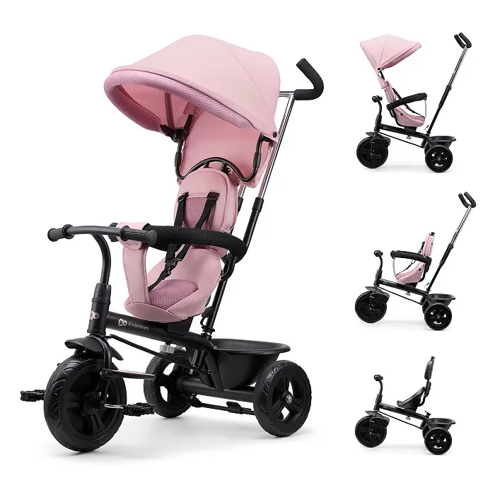 Kinderkraft FREEWAY 2 Rose Pink to wielofunkcyjny rowerek trójkołowy 5w1 w modnym różowym kolorze, który dopasowuje się do wieku dziecka dzięki kilku praktycznym konfiguracjom użytkowania.