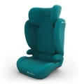 Wersja zielona fotelika Kinderkraft I-Spark 2 Plus łączy nowoczesny design z bezpieczeństwem zgodnym z normą i-Size R129.