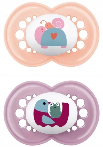 MAM baby Smoczek uspokajający ortodontyczny, silikon 16 m+ Original Silky Better Together Girl 2 szt