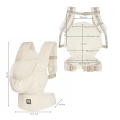 Szczegółowe wymiary nosidła Kinderkraft ELARA ułatwiają ocenę dopasowania produktu. Ergonomiczne nosidło dla dzieci oferuje szeroki zakres regulacji i komfort użytkowania od około 3. miesiąca życia do 20 kg.