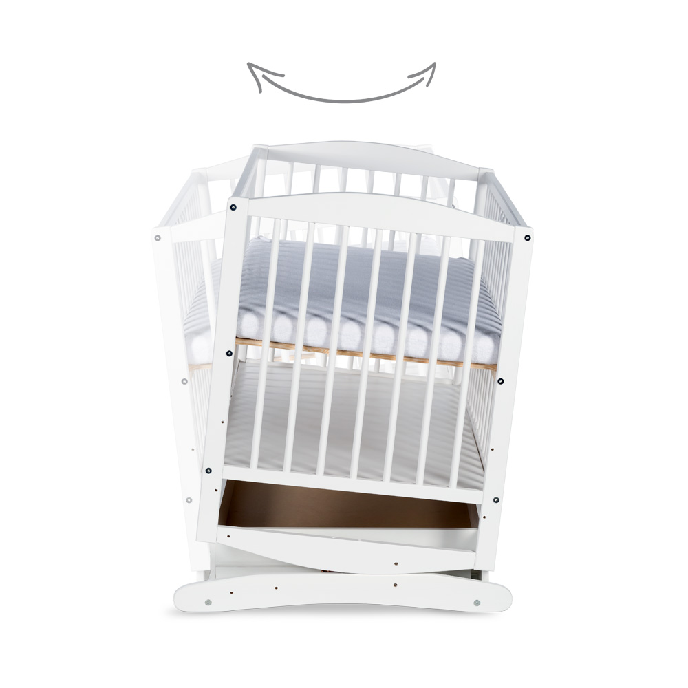 Łóżeczko łączy w sobie dwie przydatne funkcje - łóżeczko oraz kołyska