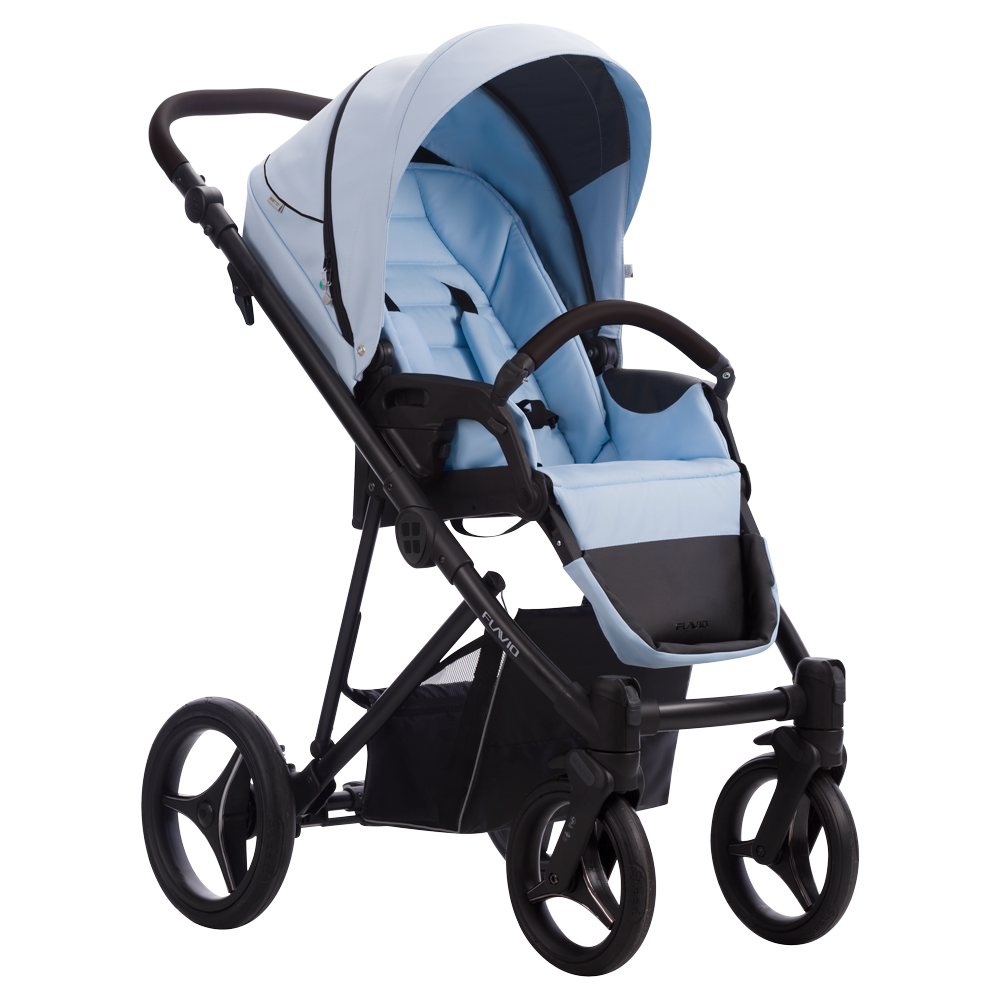 Bebetto flavio pro niebieska spacerówka na czarnej ramie