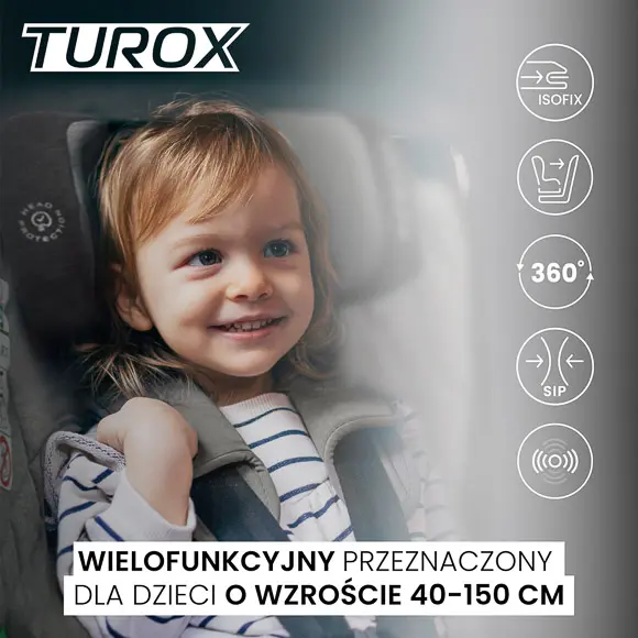 fotelik samochodowy zgodny z normą r129 turox caretero