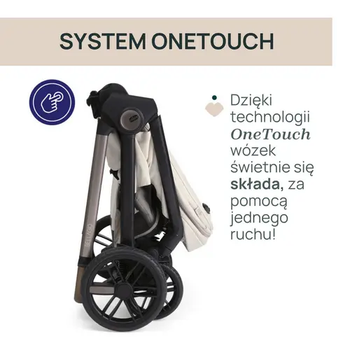 Chicco Bellagio system onetouch składa się za pomocą jednego ruchu