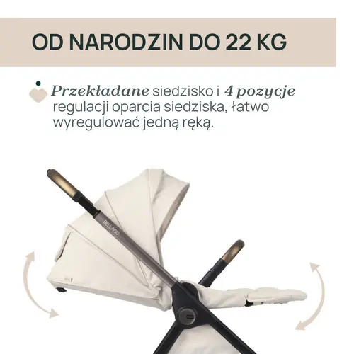 Chicco Bellagio przekładane siedzisko, regulacja oparcia