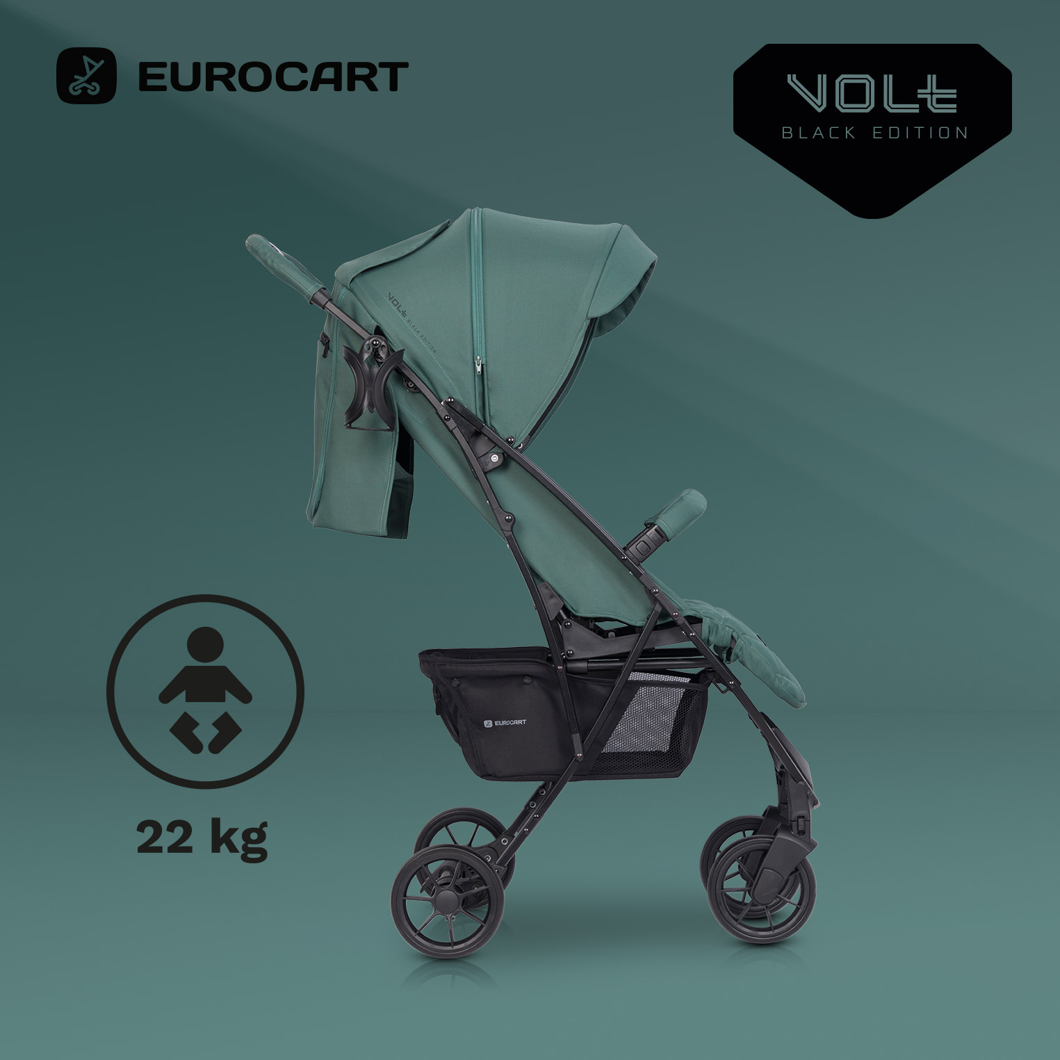 Euro-cart Vol Black Edition spacerówka do 22 kg wagi