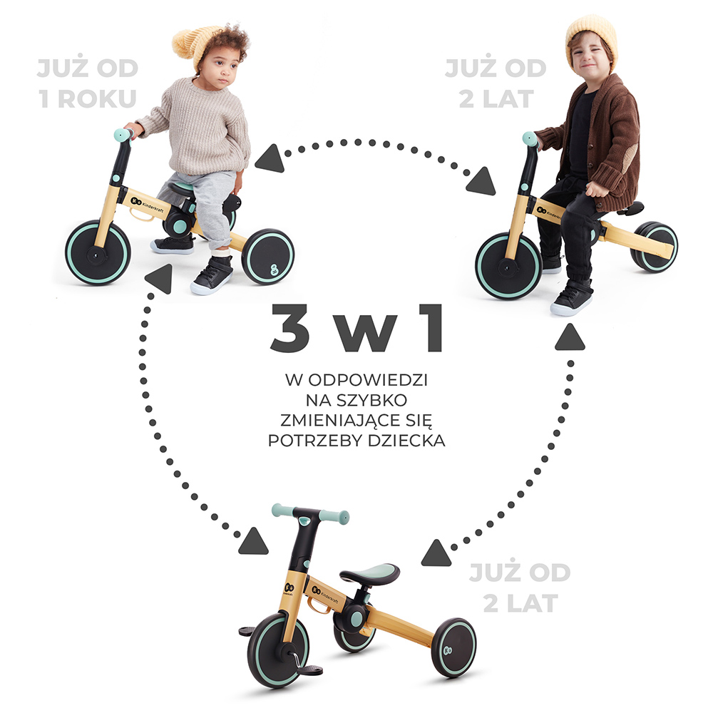 rowerek biegowy 3w1 kinderkraft 4trike