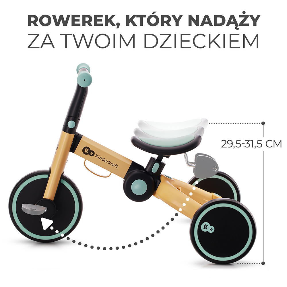 regulowane siodełko, który rośnie wraz z dzieckiem kinderkraft 4trike