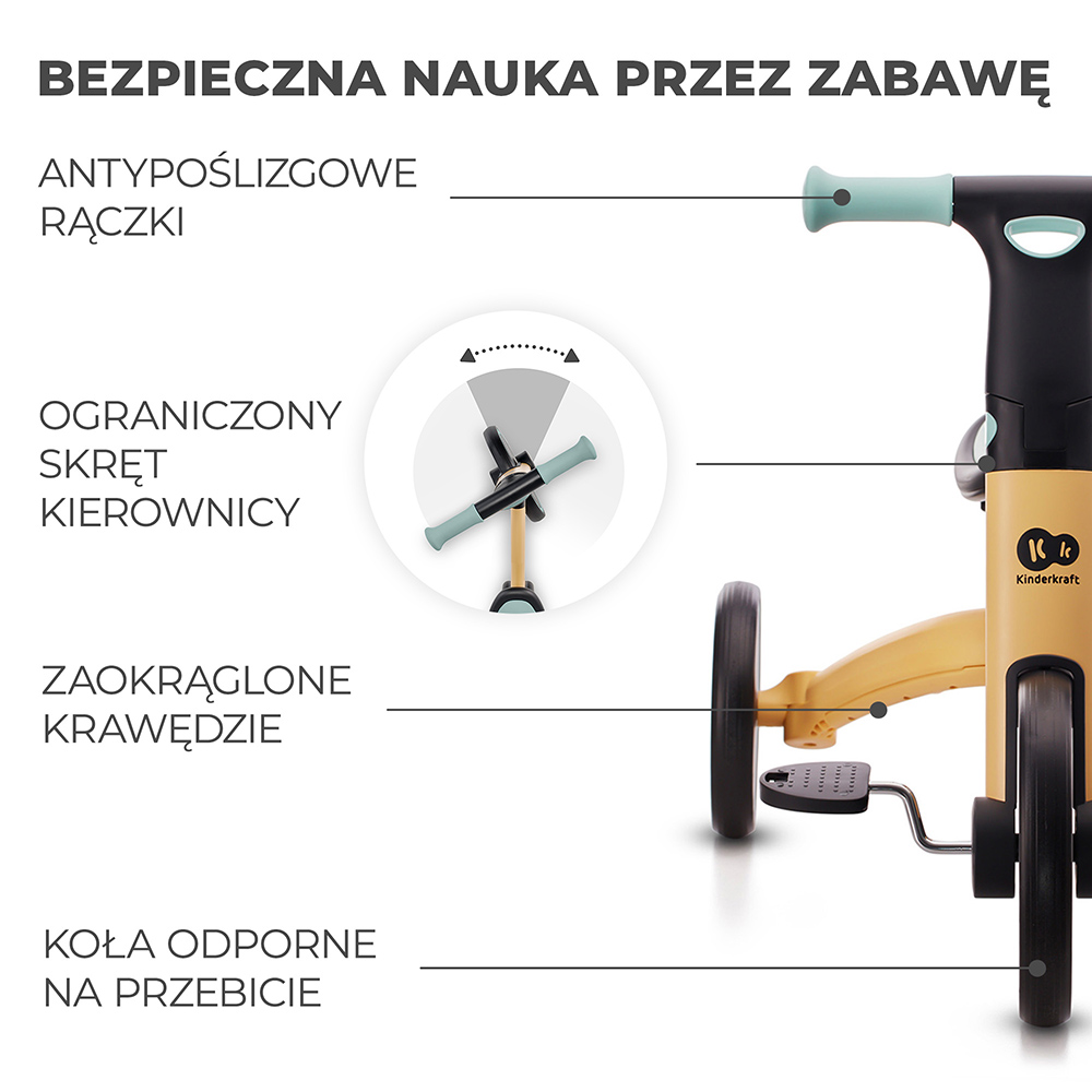 ograniczony skręt kierownicy kinderkraft 4trike