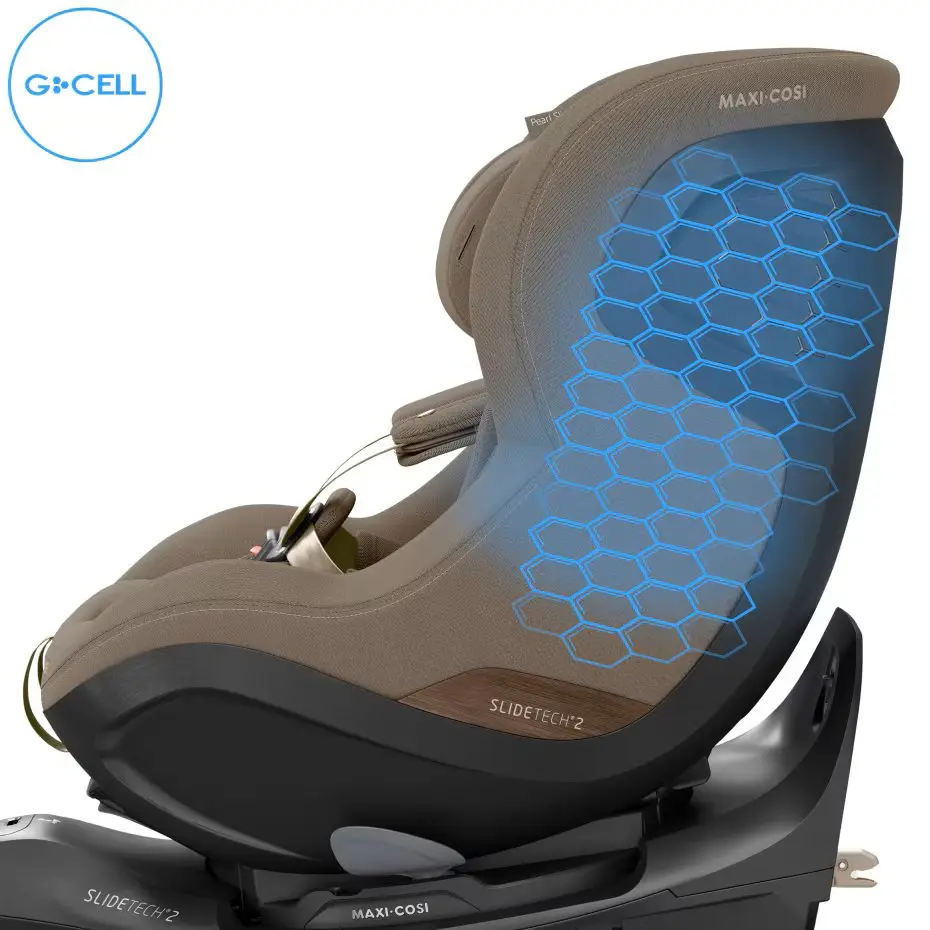 Maxi-cosi Pearl Slide Pro pochłania energie uderzen bocznych G-CELL