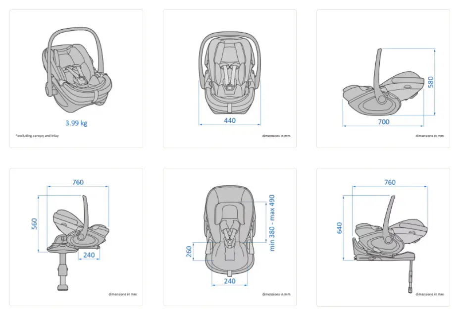 Maxi-cosi Pebble Slide Pro wymiary fotelika samochdowego