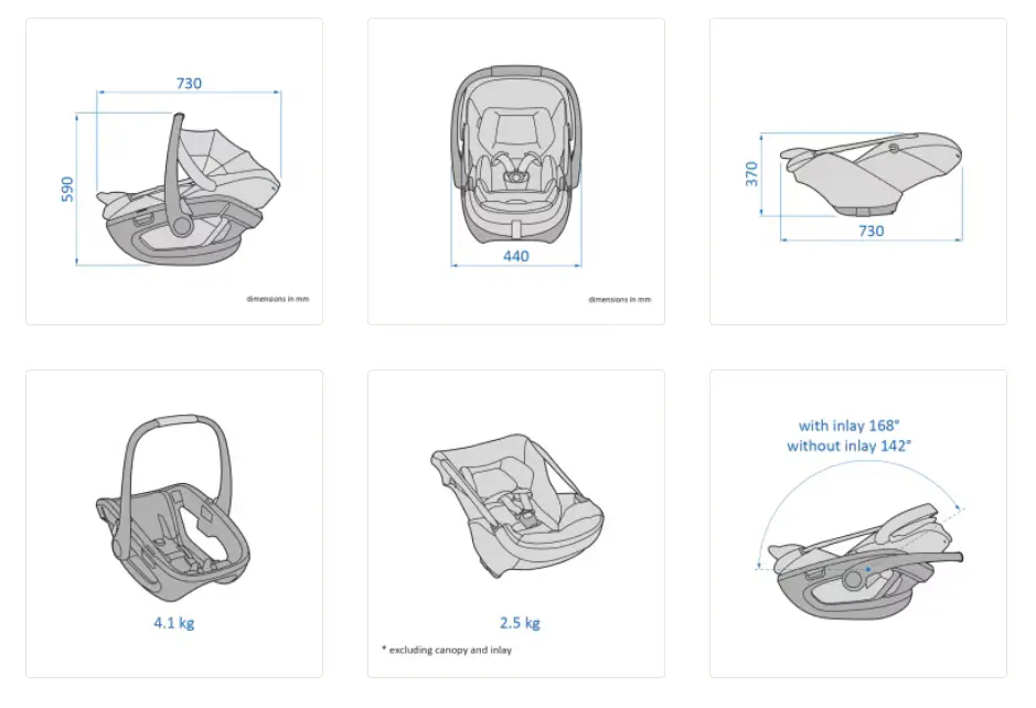 Maxi-Cosi Coral Slide Pro dane techniczne fotelika