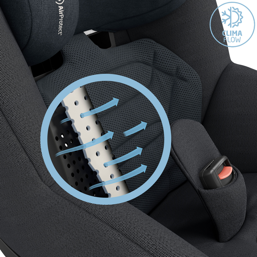 climaflow zapewnia odpowiednią cyrkulację powietrza maxi-cosi pearl 360 pro